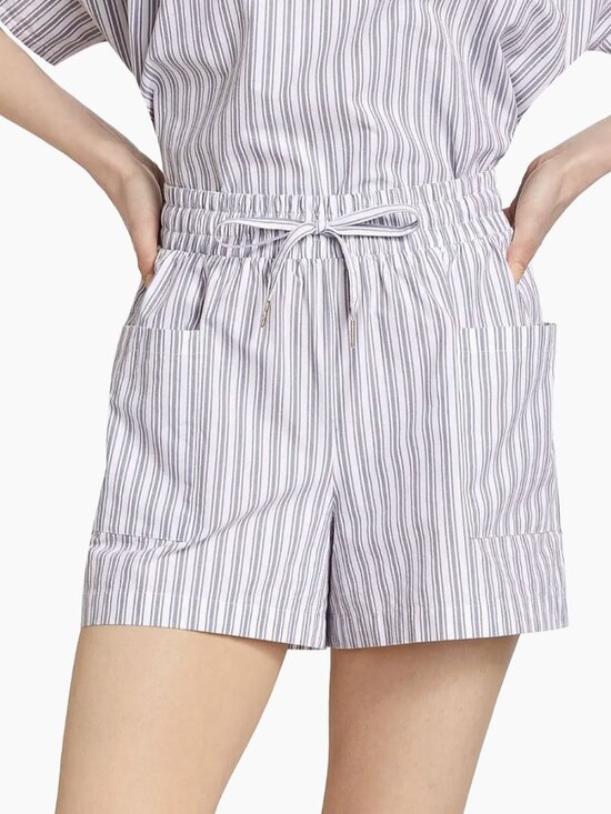 Saks Fifth Avenue Pants - NWT Stella Dux/Saks 5th- Striped Cotton Shorts White Seaport Blue- L- MSRP $128